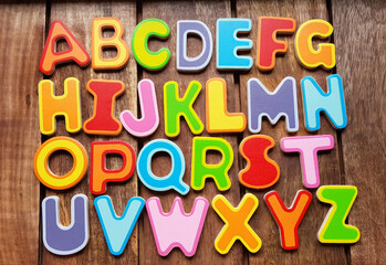 Colorful wooden alphabet