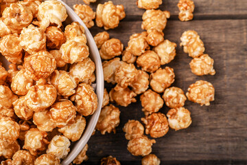 Tasty sweet caramel popcorn