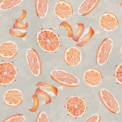 fresh orange for mulled wine, pattern, watercolor