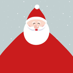 Santa cute cartoon big body copy space for greetings background