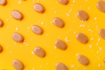 Salted caramel candies pattern