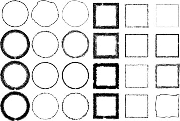 Vector Frames. rectangles for image. distress texture . Grunge Black borders isolated on the background . Dirt effect . geometric shapes for your design