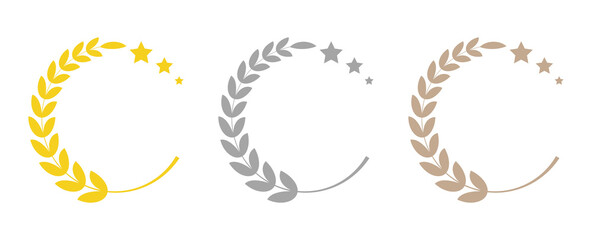Fototapeta premium ランキングのメダルセット（数字なし）