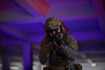 modern warfare soldier in urban environment battlefield