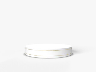 3D abstract render.Mock up Stage or podium Minimalist with empty for awards ceremony use for Recommend products, promote products design on white background