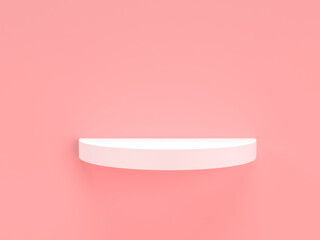 3D abstract render.Mock up Stage or podium Minimalist with empty for awards ceremony use for Recommend products, promote products design on pink pastel background