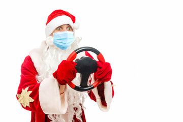Coronavirus. Convid-19. Santa Claus wears a face mask to prevent CORONAVIRUS. CONVID-19 is spreading world wide. Coronavirus2019. Santa is worried about contracting the Coronavirus2019.
