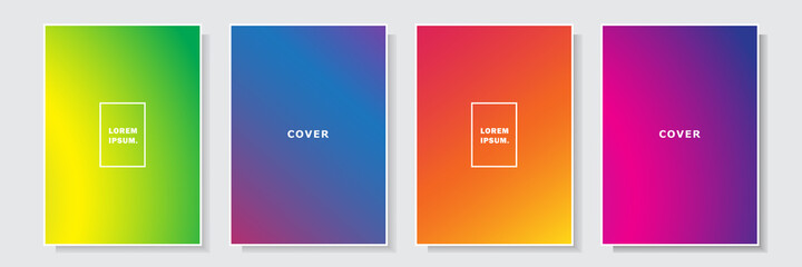 modern cover template design set gradation smooth style effect colorful background vector graphic	