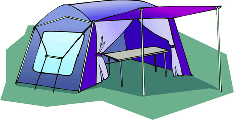 Illustration of camping tent