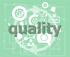 Text Quality. Business concept . Infographic template. Flat design web graphics elements.