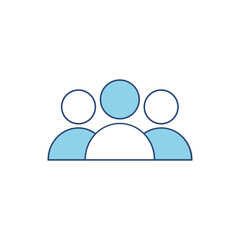 People blue icon logo design isolated on the white background
