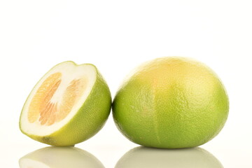 Ripe juicy sweets, close-up, on a white background.