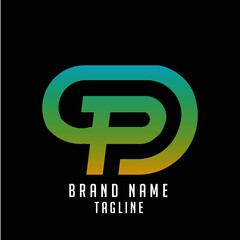 DP initials logo, name initials logo, company initials logo, person initials logo.