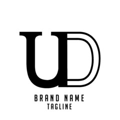 UD initials logo, name initials logo, company initials logo, person initials logo.