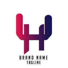 UH initials logo, name initials logo, company initials logo, person initials logo.