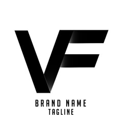 VF initials logo, name initials logo, company initials logo, person initials logo.