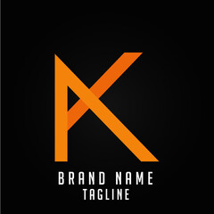 AK initials logo, name initials logo, company initials logo, person initials logo.