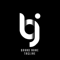 BJ initials logo, name initials logo, company initials logo, person initials logo.