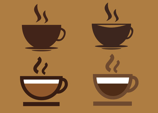 Coffee logo in the set. Vector image.