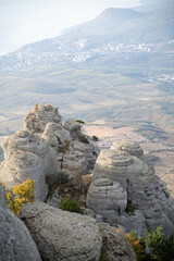 Demerdzhi mountain on the Crimean Peninsula taken during the day from a quadrocopter