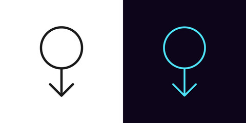 Outline male gender icon with editable stroke. Linear gender symbol for man, sexual identity