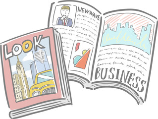 英雑誌2冊の手書きイラスト
