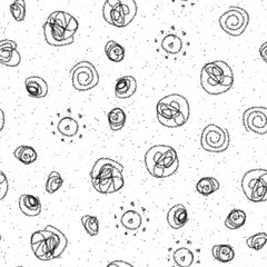 Hand Drawn grey Snowflakes Christmas Seamless Patt