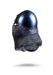 Black knight  helmet on white.