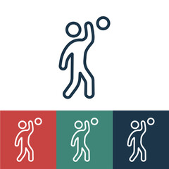 Linear vector icon with volleyball