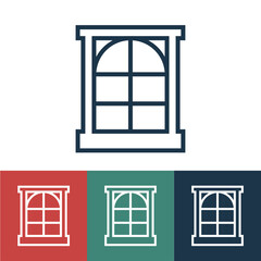 Linear vector icon with window