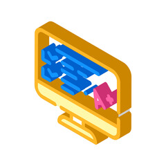 electronic test result isometric icon vector illustration