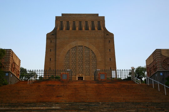 View of Voortrekker Monument  on Monument Hill  under sunset  in pretoria, South Africa.
