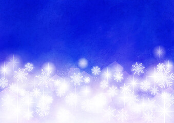 Fototapeta na wymiar sparkly watercolor background with snow