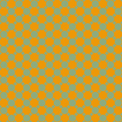 Plain 2d background made of symmetrically arranged yellow circles on green background