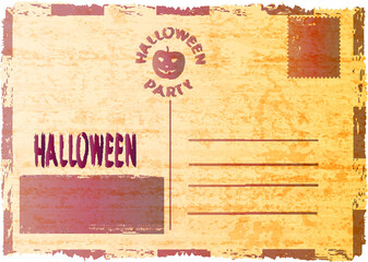 Halloween stamp . Vintage Grunge Font on the Distress Texture Banner . Vector Background 