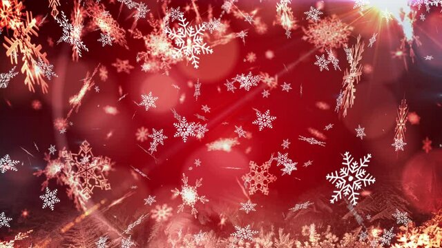 Animation of multiple snowflakes falling