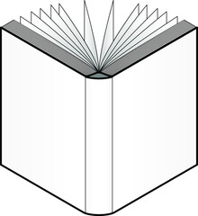 A plain isometric book ready for you to place your designs on. Generic book. Thick version.