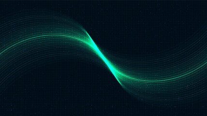 Waving Light Technology Background,Hi-tech Digital and sound wave Concept design,Free Space For text in put,Vector illustration.