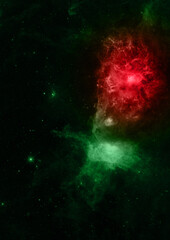 Being shone nebula and star field. 3D rendering