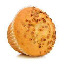 tasty muffin cake, isolated on white