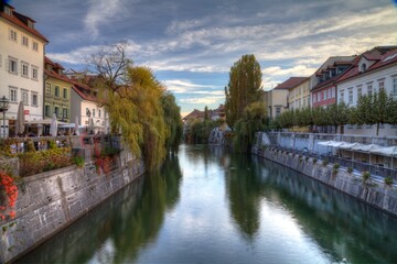 Ljubljana city center in slovenia