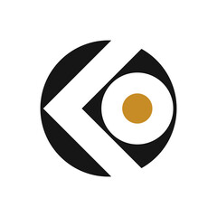 Initial letter ko or ok logo design template - obrazy, fototapety, plakaty
