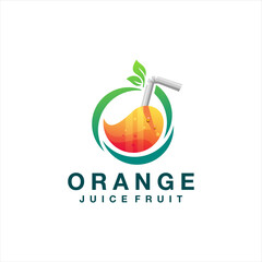 juice orange gradient logo design