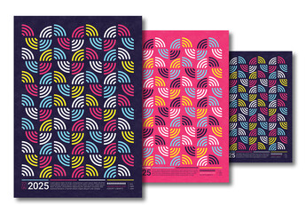 Cover Brochure Layout with Modern Geometric Pattern Background