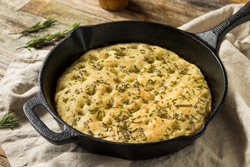 Gourmet Rosemary Skillet Focaccia Bread