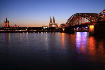 Fototapeta na wymiar Cologne city skyline in Germany