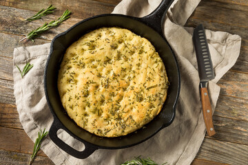 Gourmet Rosemary Skillet Focaccia Bread