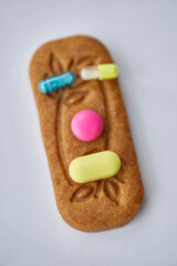  Assortiment de pillules sur fond Blanc