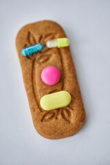  Assortiment de pillules sur fond Blanc