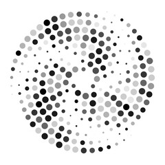 Halftone spiral geometric design element, EPS10 vector template